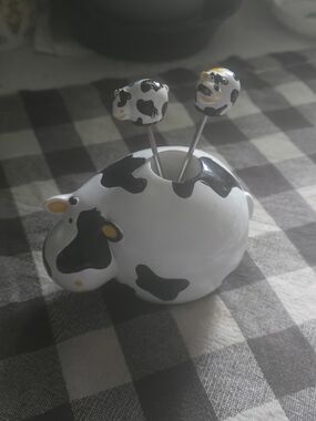 Boska Holland Ceramic Cow Party Pick Set Of 2